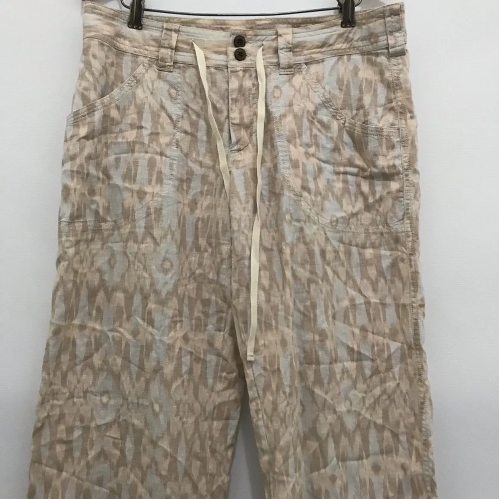 Patagonia Beige Patterned Drawstring Pants Size 8